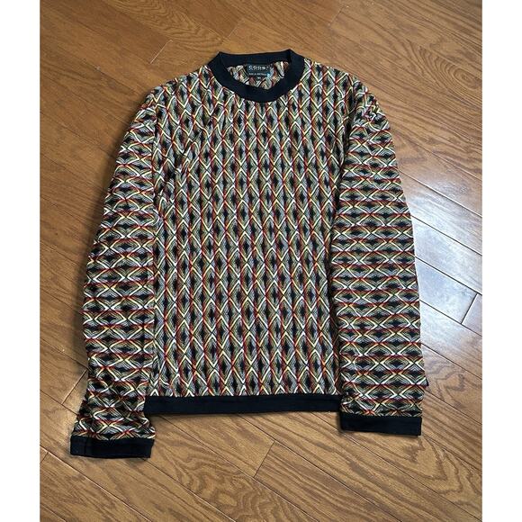Vintage Coogi Sweater Australia Red Black Gray 3D Print Knit Crewneck Men’s 3XL - Picture 1 of 5